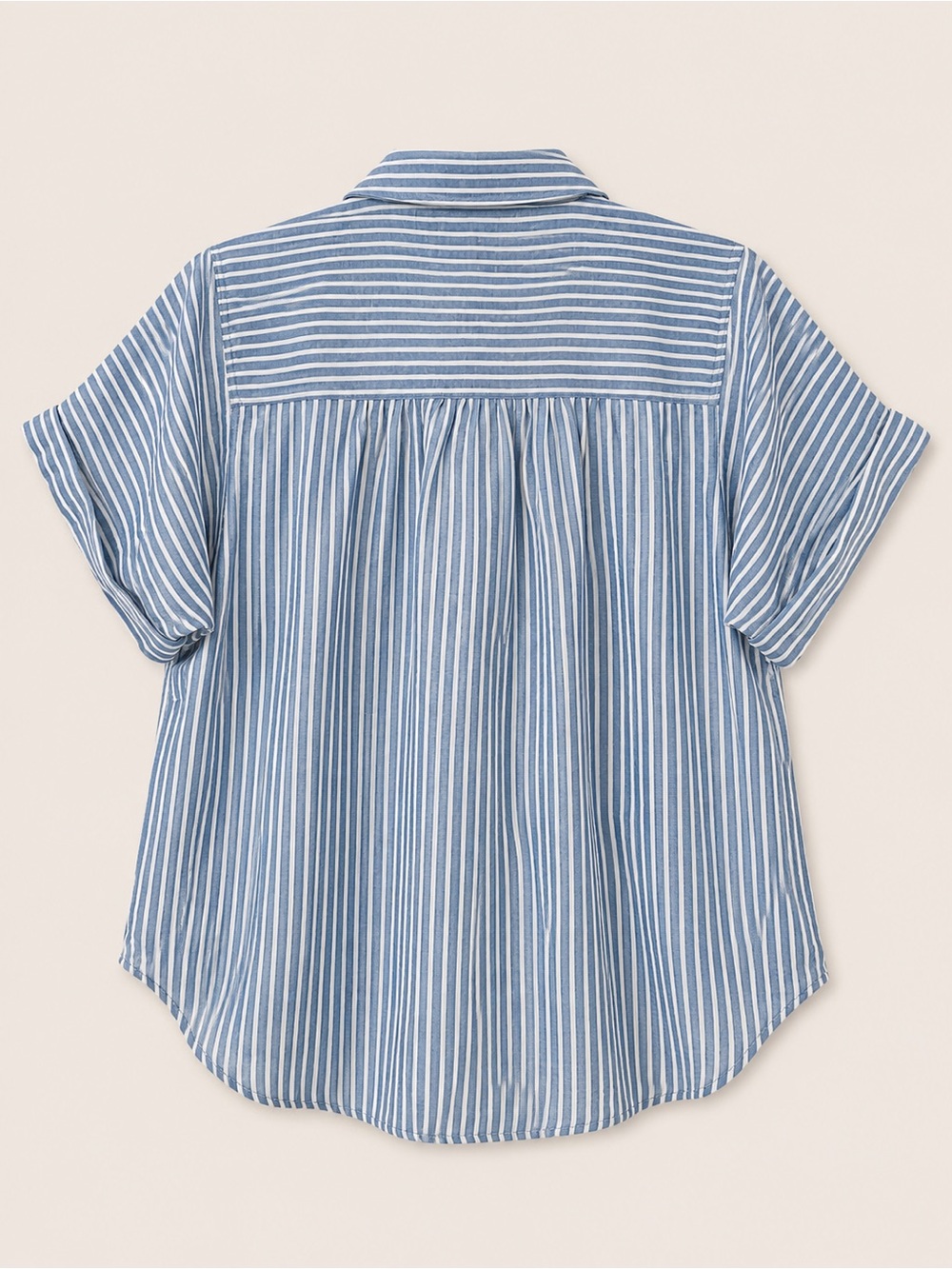 GGIO Blue & White Striped Button Front Shirt - Picture 2 of 3
